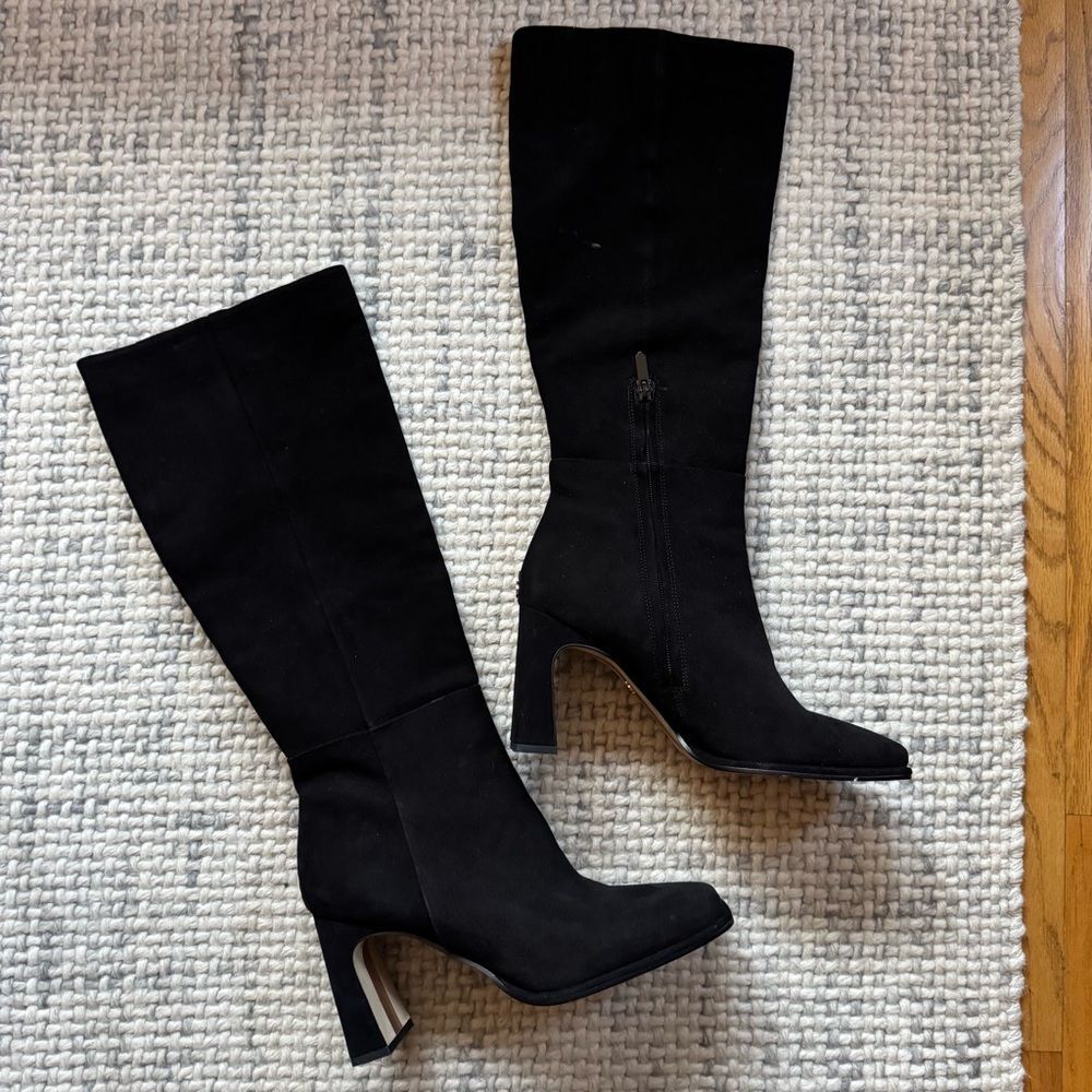 Sam Edelman Black Suede Heeled Boots